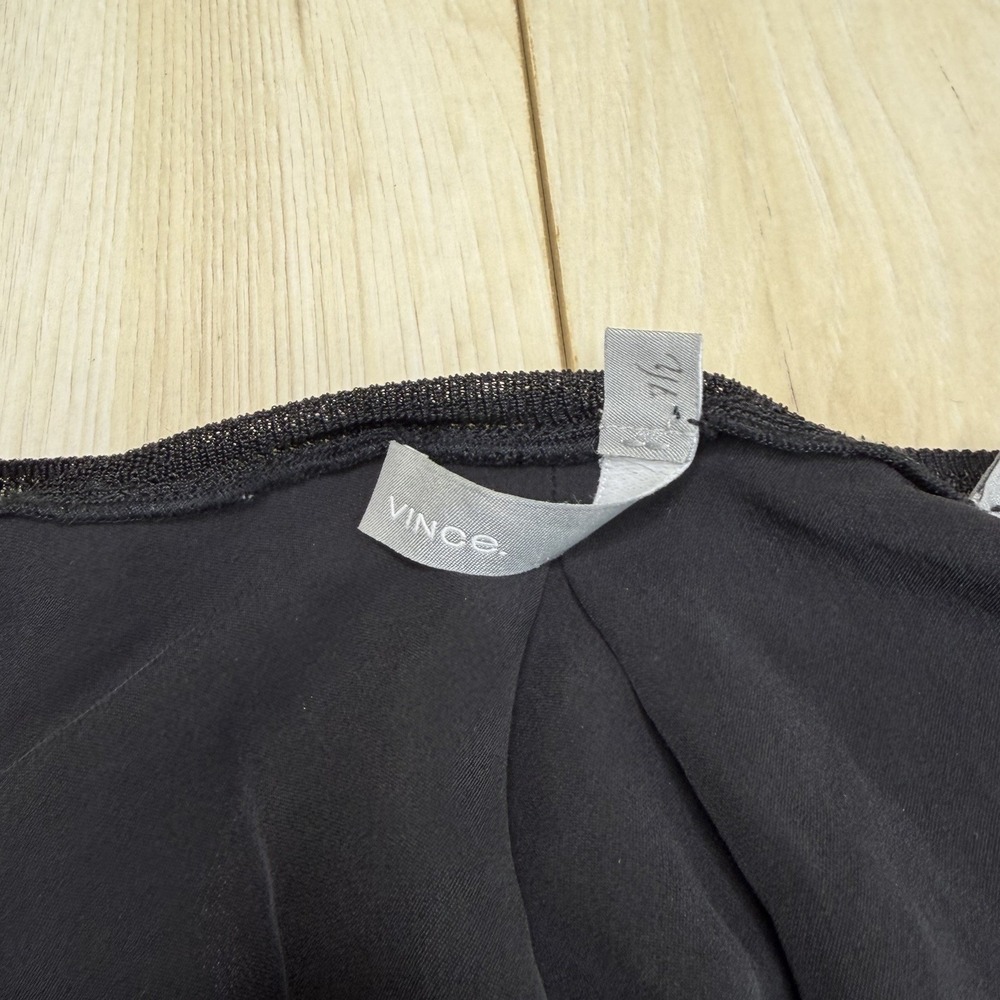Vince Women's 100% Silk Front Pullover Blouse Top Black Size Medium - Picture 5 of 15